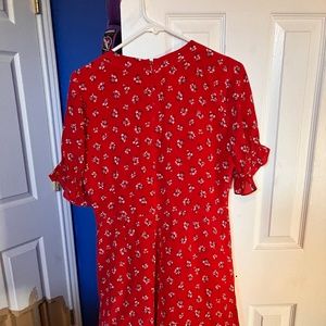 Madewell Button Front Mini Dress Red Floral size 4P
